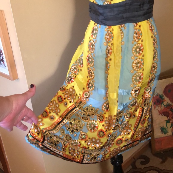 ANTHROPOLOGIE Moulinette Soeurs sz 12 Halter Dress 100% Silk TieNeck Mandela NEW - Picture 11 of 16